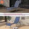 Costway Patio Lounge Chair Chaise Adjustable Reclining Armrest Navy/Brown/Grey
